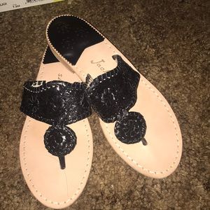 Black glitter Jack Rogers